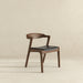 Dakota Solid Wood & Black Vegan Leather Dining Chair – Walnut Finish | Ashcroft Imports Furniture