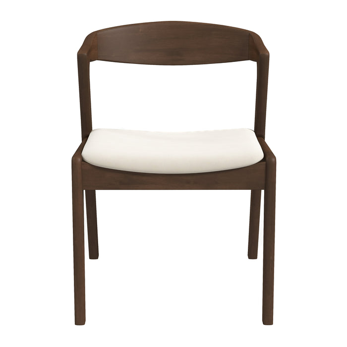 Dakota Solid Wood & Cream Velvet Dining Chair – Walnut Finish | Ashcroft Imports Furniture