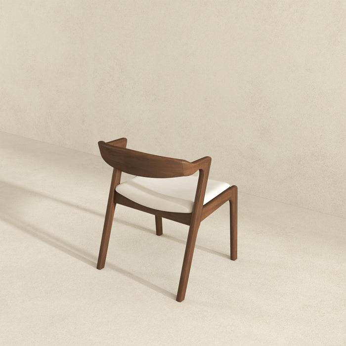 Dakota Solid Wood & Cream Velvet Dining Chair – Walnut Finish | Ashcroft Imports Furniture