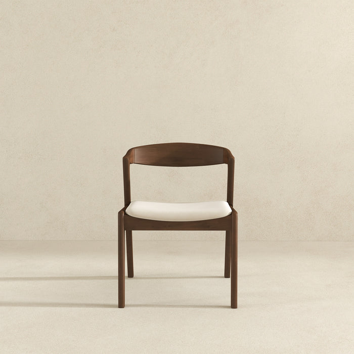 Dakota Solid Wood & Cream Velvet Dining Chair – Walnut Finish | Ashcroft Imports Furniture