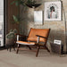 Daniel Mid-Century Modern Genuine Tan Leather Lounge Chair | Ashcroft Imports Furniture