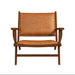 Daniel Mid-Century Modern Genuine Tan Leather Lounge Chair | Ashcroft Imports Furniture