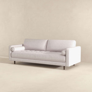 Anthony Mid-Century Modern Beige Linen Sofa