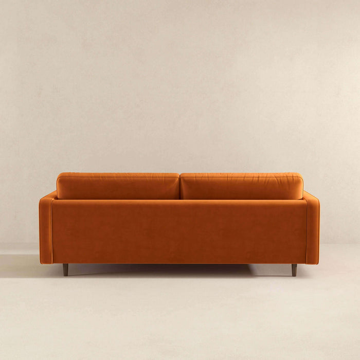 Anthony  Burnt Orange Pillow Back Velvet Sofa