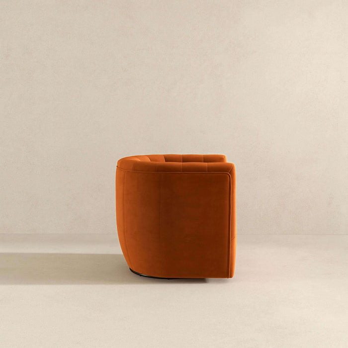 Delaney Mid-Century Modern Burnt Orange Velvet Swivel Accent Chair | Ashcroft Imports Furniture