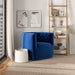 Delaney Mid-Century Modern Dark Blue Velvet Swivel Accent Chair | Ashcroft Imports Furniture