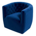 Delaney Mid-Century Modern Dark Blue Velvet Swivel Accent Chair | Ashcroft Imports Furniture