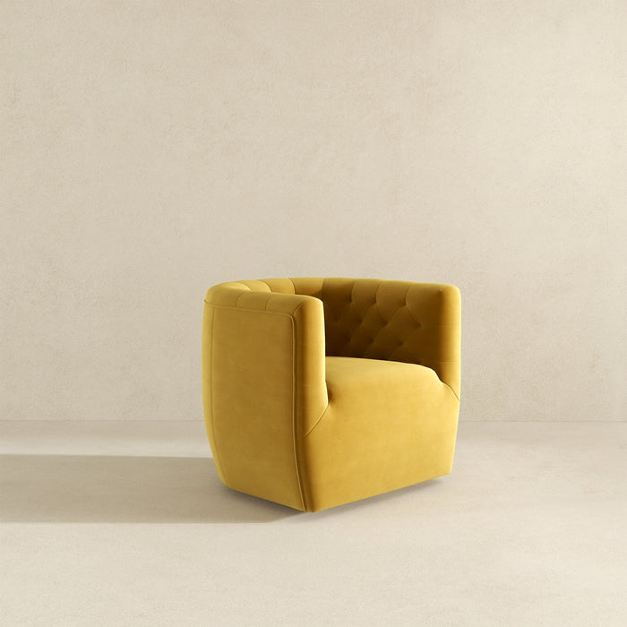 Delaney Mid-Century Modern Gold Velvet Swivel Accent Chair | Ashcroft Imports Furniture