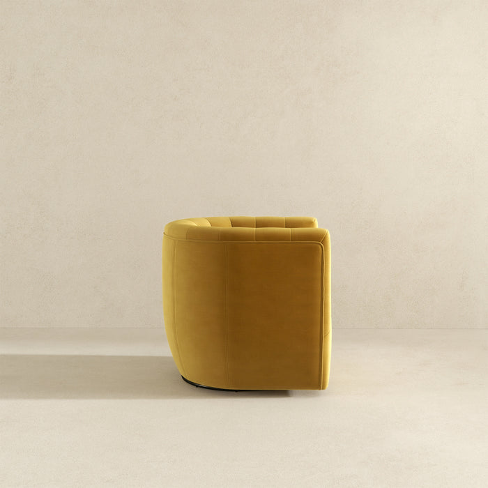 Delaney Mid-Century Modern Gold Velvet Swivel Accent Chair | Ashcroft Imports Furniture