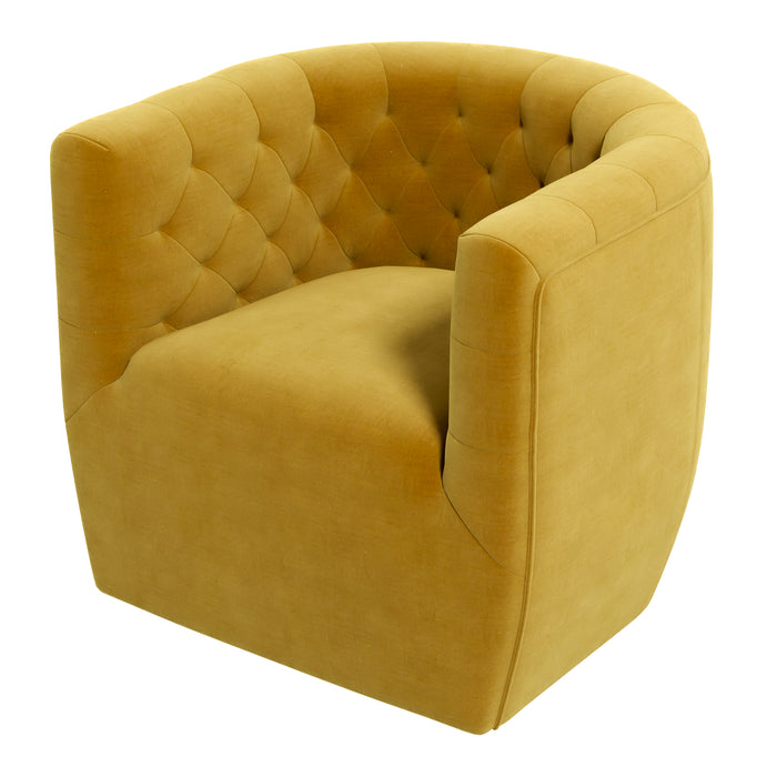 Delaney Mid-Century Modern Gold Velvet Swivel Accent Chair | Ashcroft Imports Furniture
