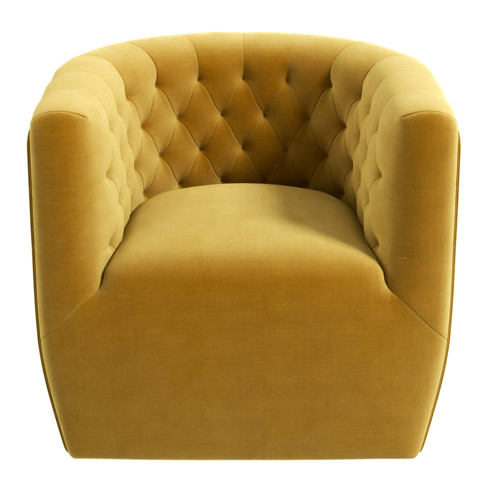 Delaney Mid-Century Modern Gold Velvet Swivel Accent Chair | Ashcroft Imports Furniture