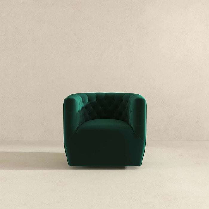 Delaney Mid-Century Modern Green Velvet Swivel Accent Chair | Ashcroft Imports Furniture