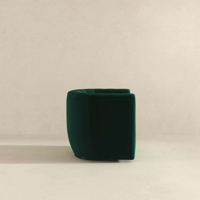 Delaney Mid-Century Modern Green Velvet Swivel Accent Chair | Ashcroft Imports Furniture