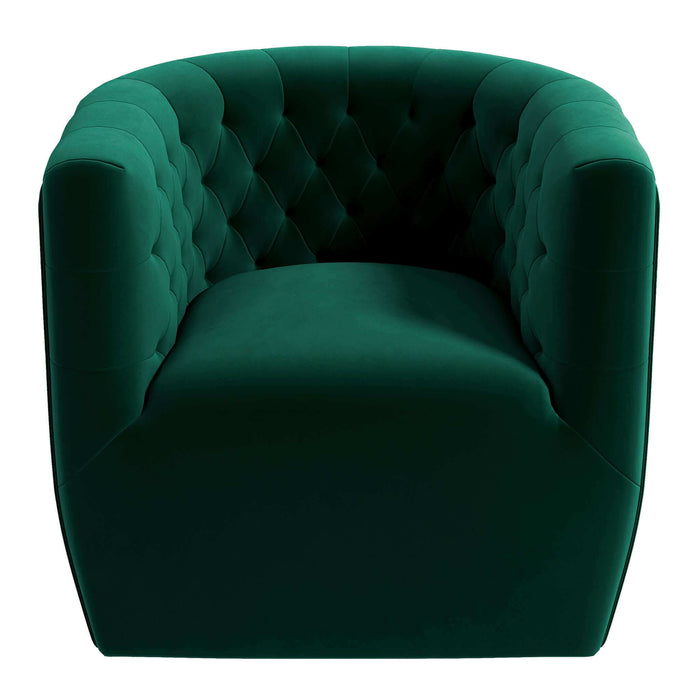 Delaney Mid-Century Modern Green Velvet Swivel Accent Chair | Ashcroft Imports Furniture