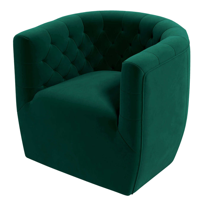 Delaney Mid-Century Modern Green Velvet Swivel Accent Chair | Ashcroft Imports Furniture