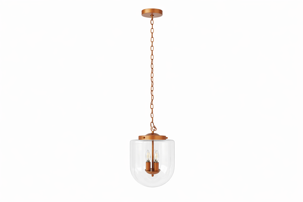 Delphi Pendant Lamp - Coarse Gold and Clear Glass