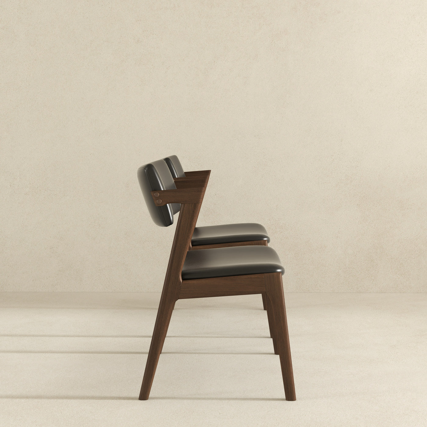Edwin Chair Edwin Mid Century Modern Black Vegan Leather Dining Chair (Set Of 2 ...