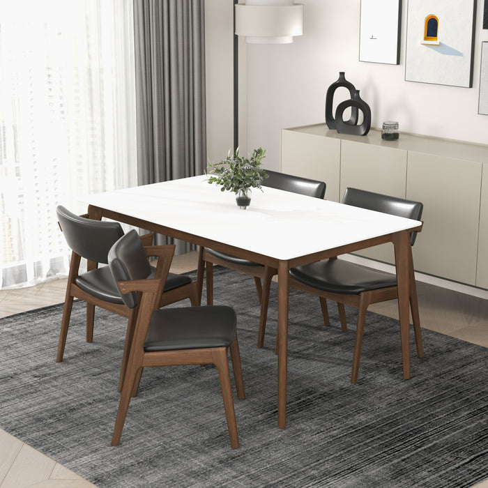 Edwin Chair Edwin Mid Century Modern Black Vegan Leather Dining Chair (Set Of 2 ...