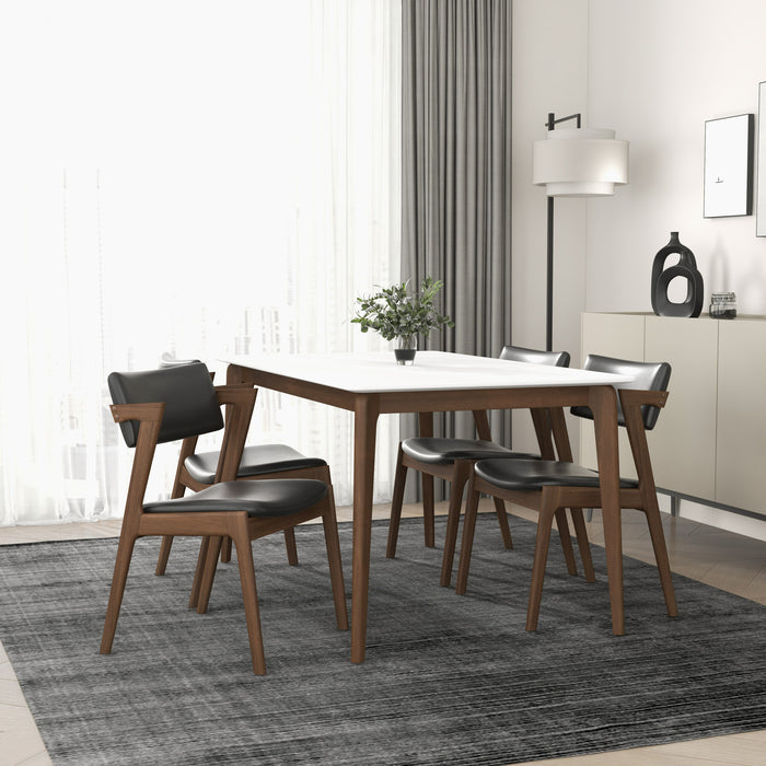 Edwin Chair Edwin Mid Century Modern Black Vegan Leather Dining Chair (Set Of 2 ...