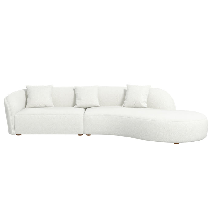 Elijah Japandi Style Curvy Sectional Sofa 133"