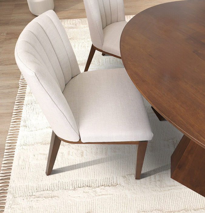 Elmwood Beige Fabric Dining Chair (Set Of 2)