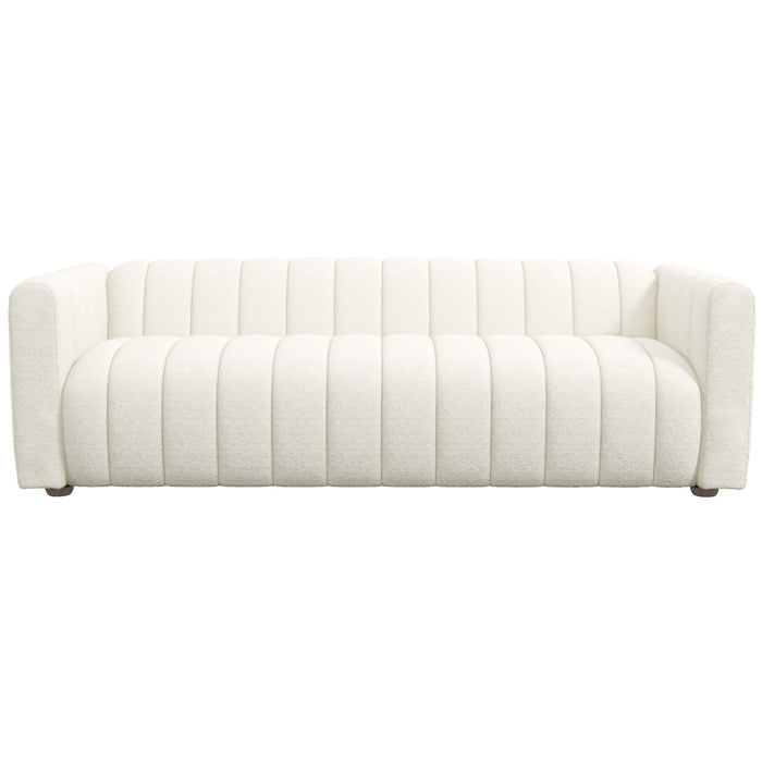 Elrosa Channel Tufted Beige Boucle Sofa