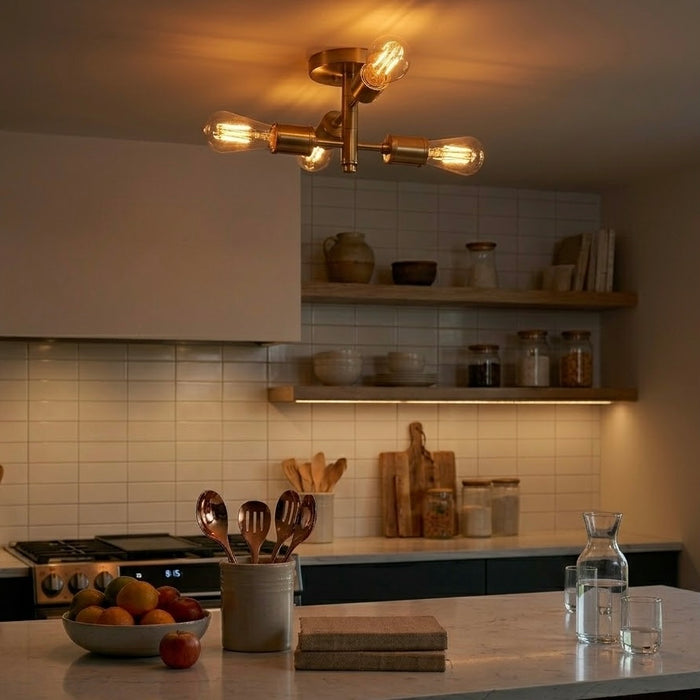 Ephemeral Four Lights Semi Flush Pendant Lamp