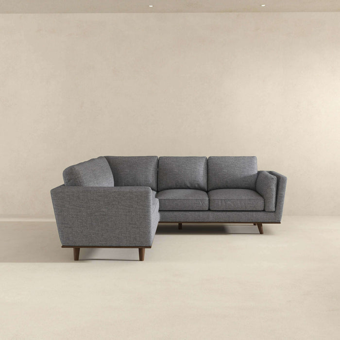 Erman  Pillow Back Corner Sofa In Dark Gray