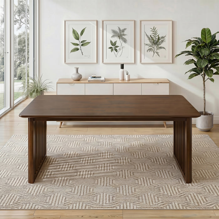 Frontignan Solid Wood Rectangular Dining Table with Ribbed Slab Legs | Ashcroft Imports Furniture