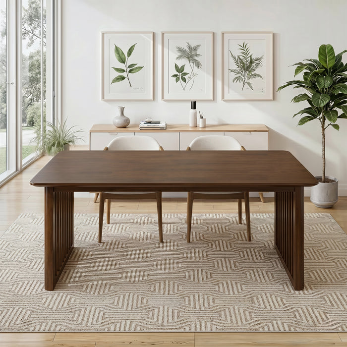 Frontignan Solid Wood Rectangular Dining Table with Ribbed Slab Legs | Ashcroft Imports Furniture