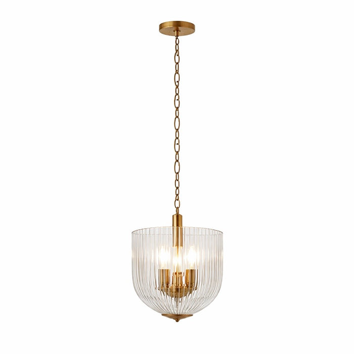 Garnet Pendant Lamp - Coarse Gold + Clear Glass