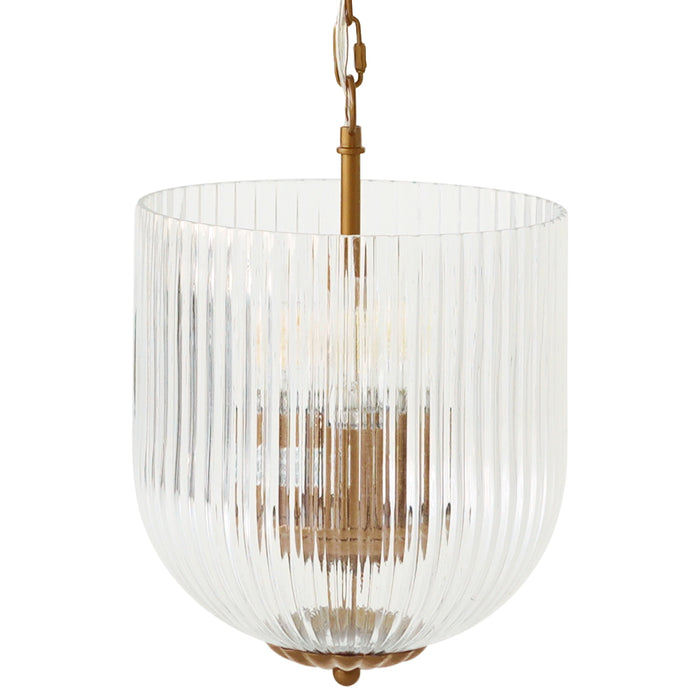 Garnet Pendant Lamp - Coarse Gold + Clear Glass