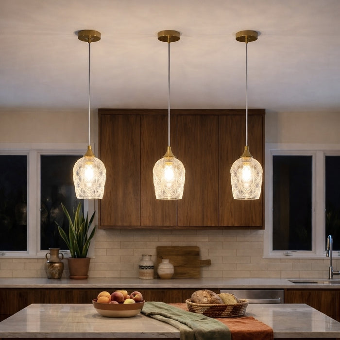Glowline Pendant Lamp - Gold and Clear