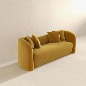 Mason Mid Century Modern Luxury Tight Back Curvy Boucle Couch