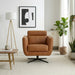 Helena Durable Top Grain Tan Leather Swivel Chair | Ashcroft Imports Furniture