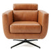 Helena Durable Top Grain Tan Leather Swivel Chair | Ashcroft Imports Furniture