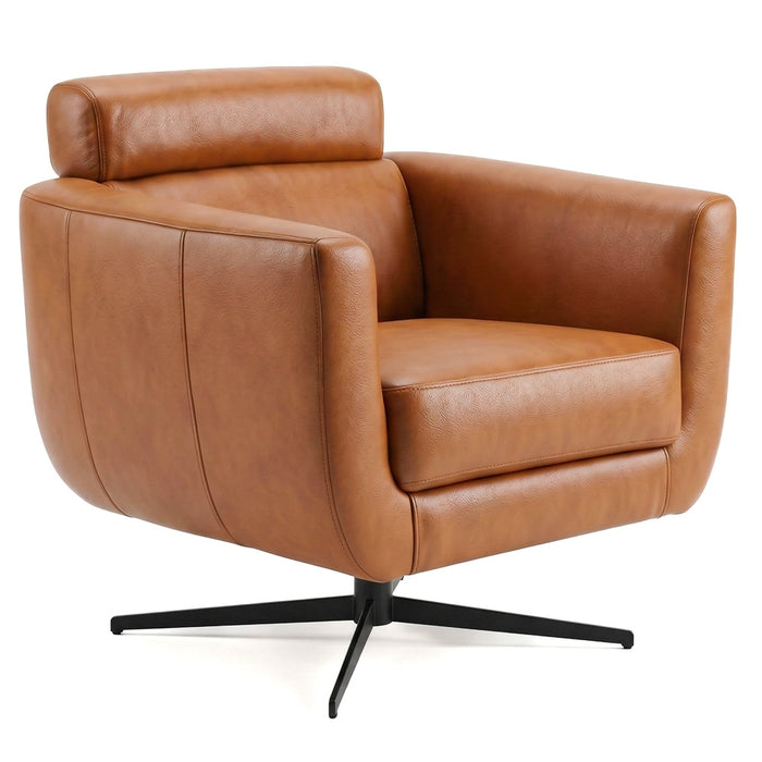 Helena Durable Top Grain Tan Leather Swivel Chair | Ashcroft Imports Furniture