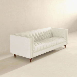 Evelyn Mid Century Modern Beige Boucle Luxury Chesterfield Sofa