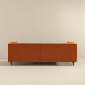 Evelyn Mid Century Modern Burnt Orange Velvet  Luxury Chesterfield Sofa