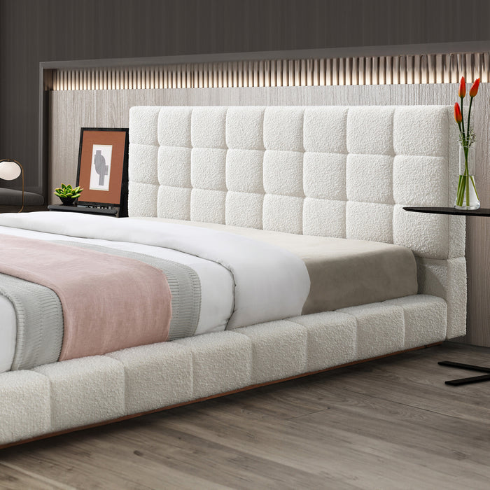 Hudson Ivory Boucle King Bed