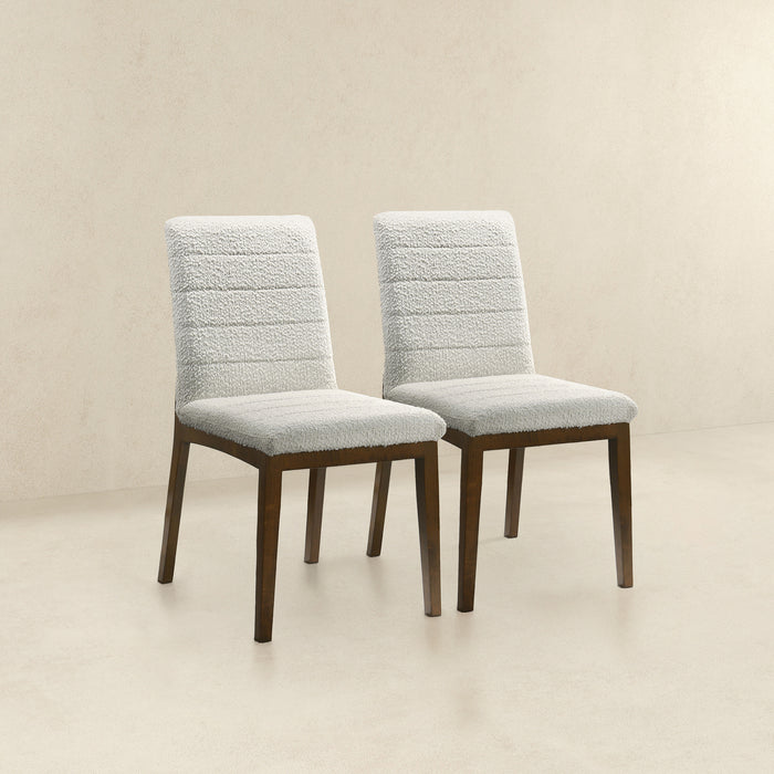 Ines White Boucle Dining Chair (Set Of 2)