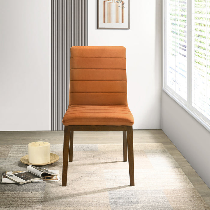 Ines Burnt Orange Velvet Dining Chair (Set Of 2)