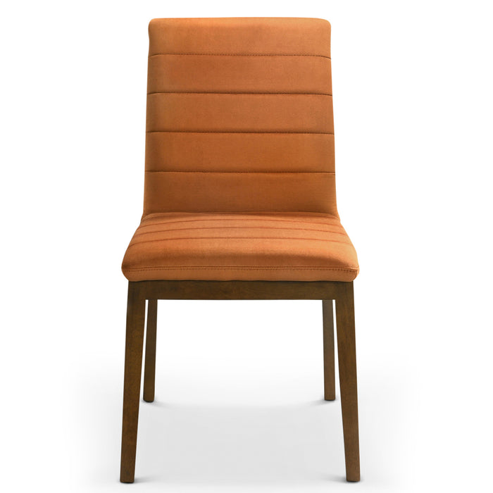 Ines Burnt Orange Velvet Dining Chair (Set Of 2)
