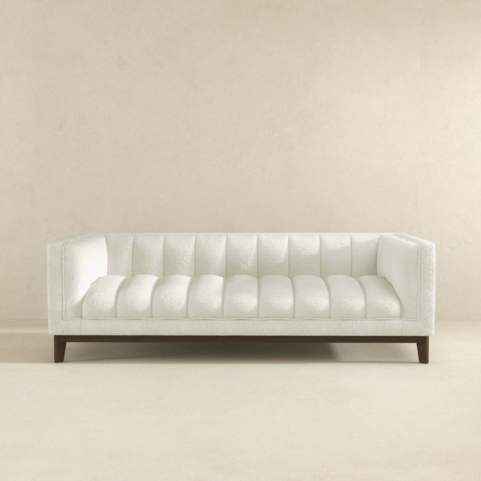 Melissa Mid-Century White Boucle Modern Sofa