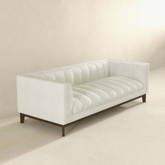 Melissa Mid-century White Boucle Modern Sofa