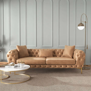 Malia Mid-Century Modern Chesterfield Sofa