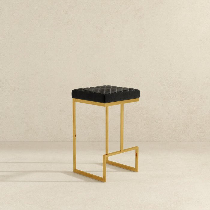 Joel Black Velvet Bar Stool