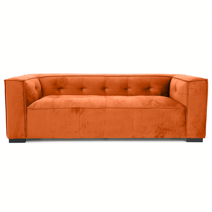 Johnston Modern Velvet Upholstered Sofa with Wide Square Arms & Biscuit Tufting | Ashcroft Imports Furniture