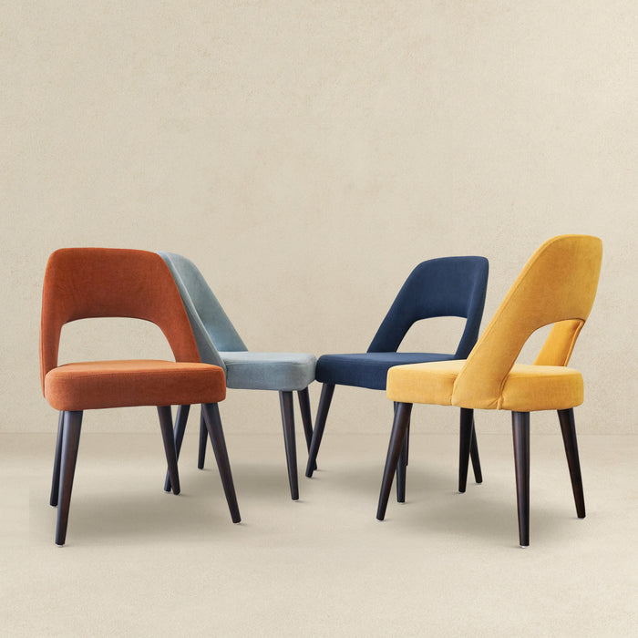 Juliana Mid Century Modern Burnt Orange Fabric Dining Chair (Set Of 2)