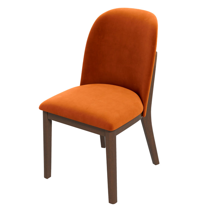 Kaitlyn  Burnt Orange Velvet Dining Chair (Set Of 2)